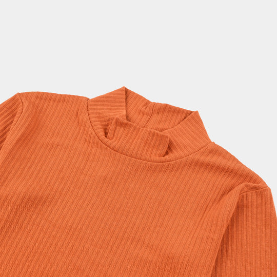 Girls Rib Turtle Neck T-Shirt - H.SunSet
