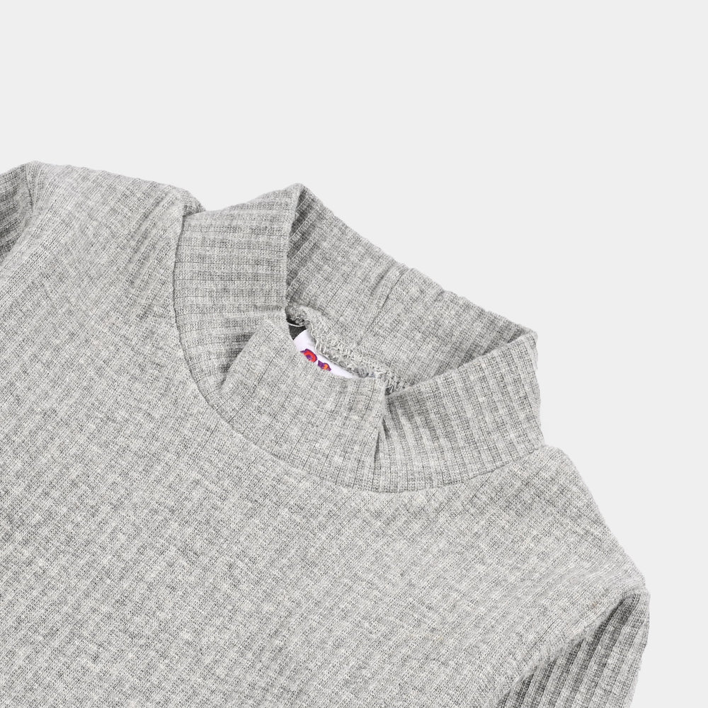 Infant Unisex Rib Turtle Neck T-Shirt - Dark.Grey
