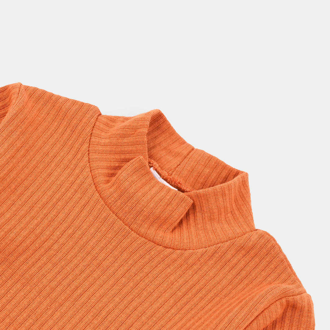 Infant Unisex Rib Turtle Neck T-Shirt - H.Sun Set