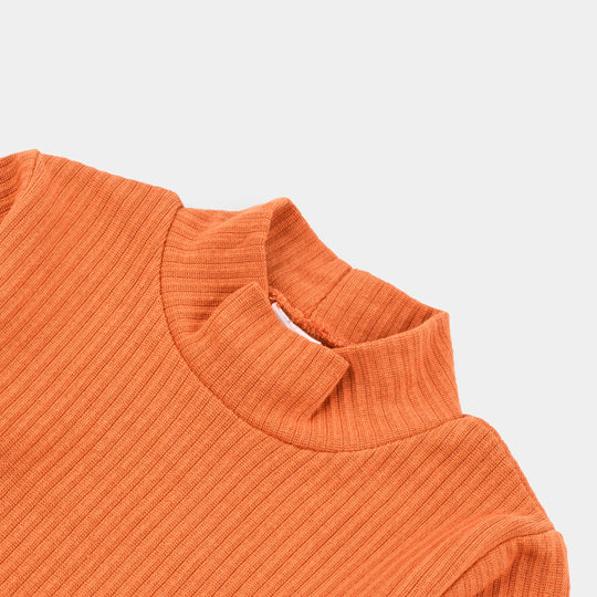 Infant Unisex Rib Turtle Neck T-Shirt - H.Sun Set