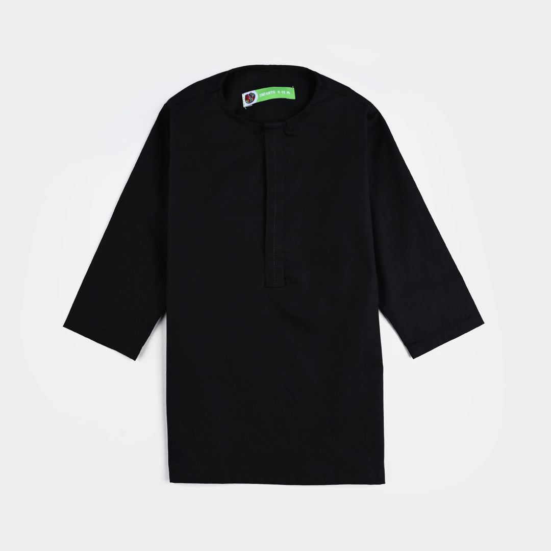 Infant Boys Cotton Poplin 3 Piece Suit-BLACK