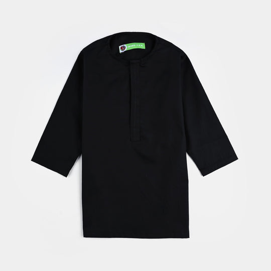 Infant Boys Cotton Poplin 3 Piece Suit-BLACK