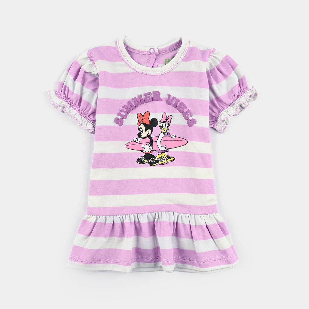 Infant Girls Poly Jersey Frock SUMMER VIBES-Purple