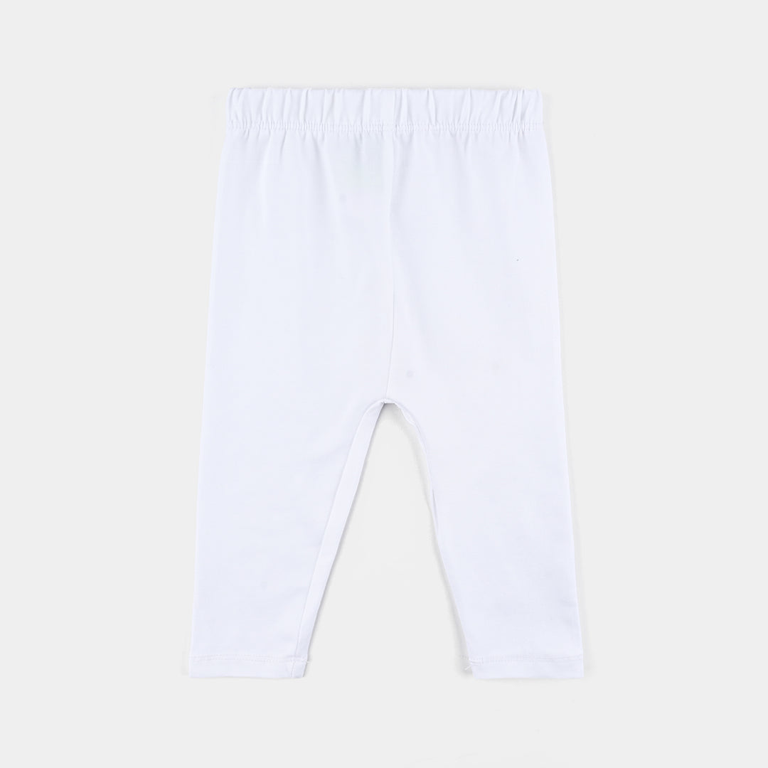 Infant Girls Lycra Jersey Basic Tights-White