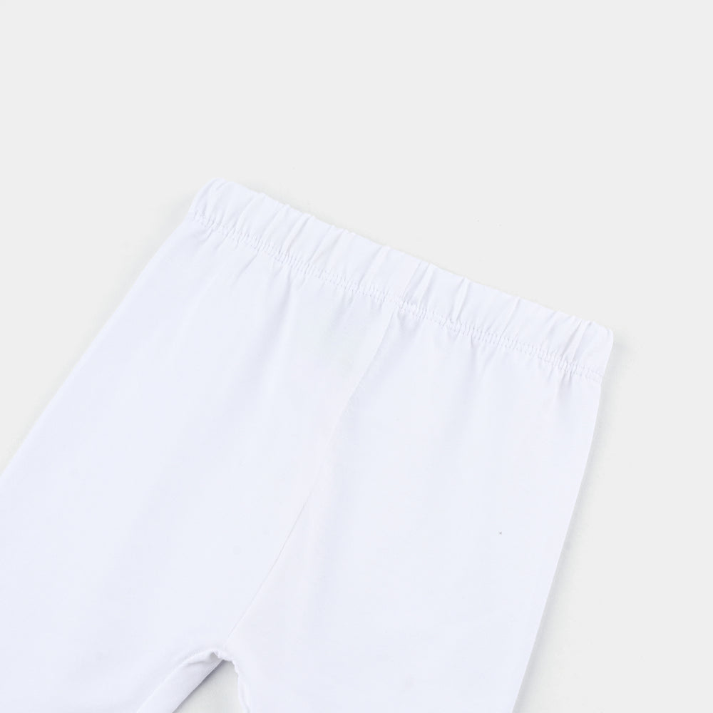 Infant Girls Lycra Jersey Basic Tights-White