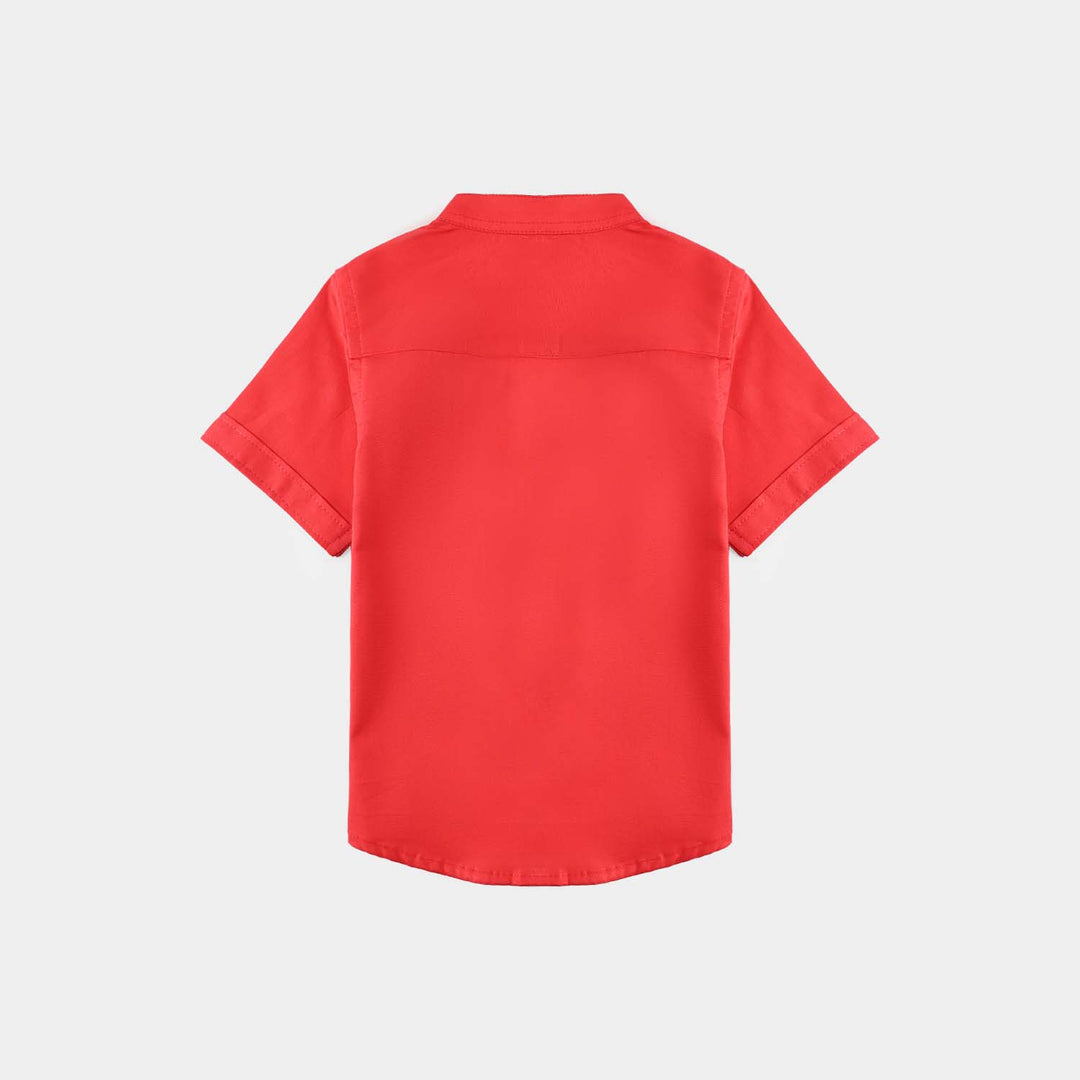 Infant Boys Cotton Casual Shirt -Red