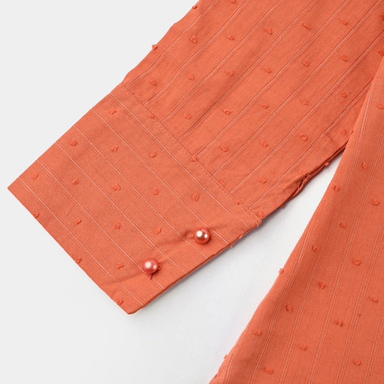 Teens Girls Poly Cotton Casual Top-Rust