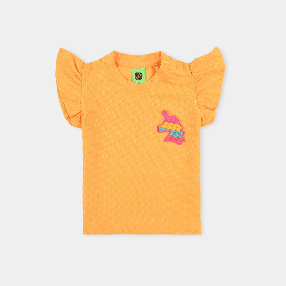 Infant Jacquard Girls T-Shirt-Citrus