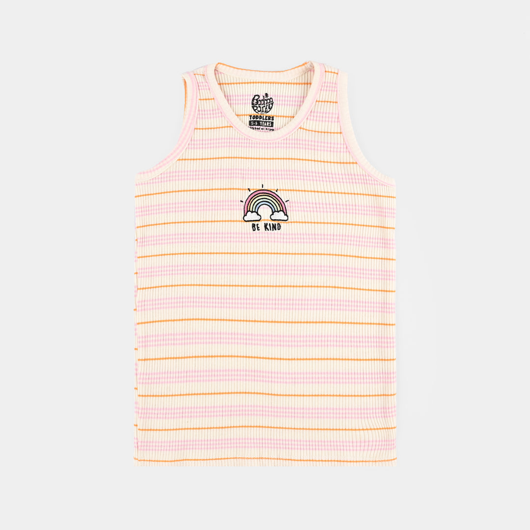 Girls 2x1 Rib Sando Stripes (Be Kind) -Multi
