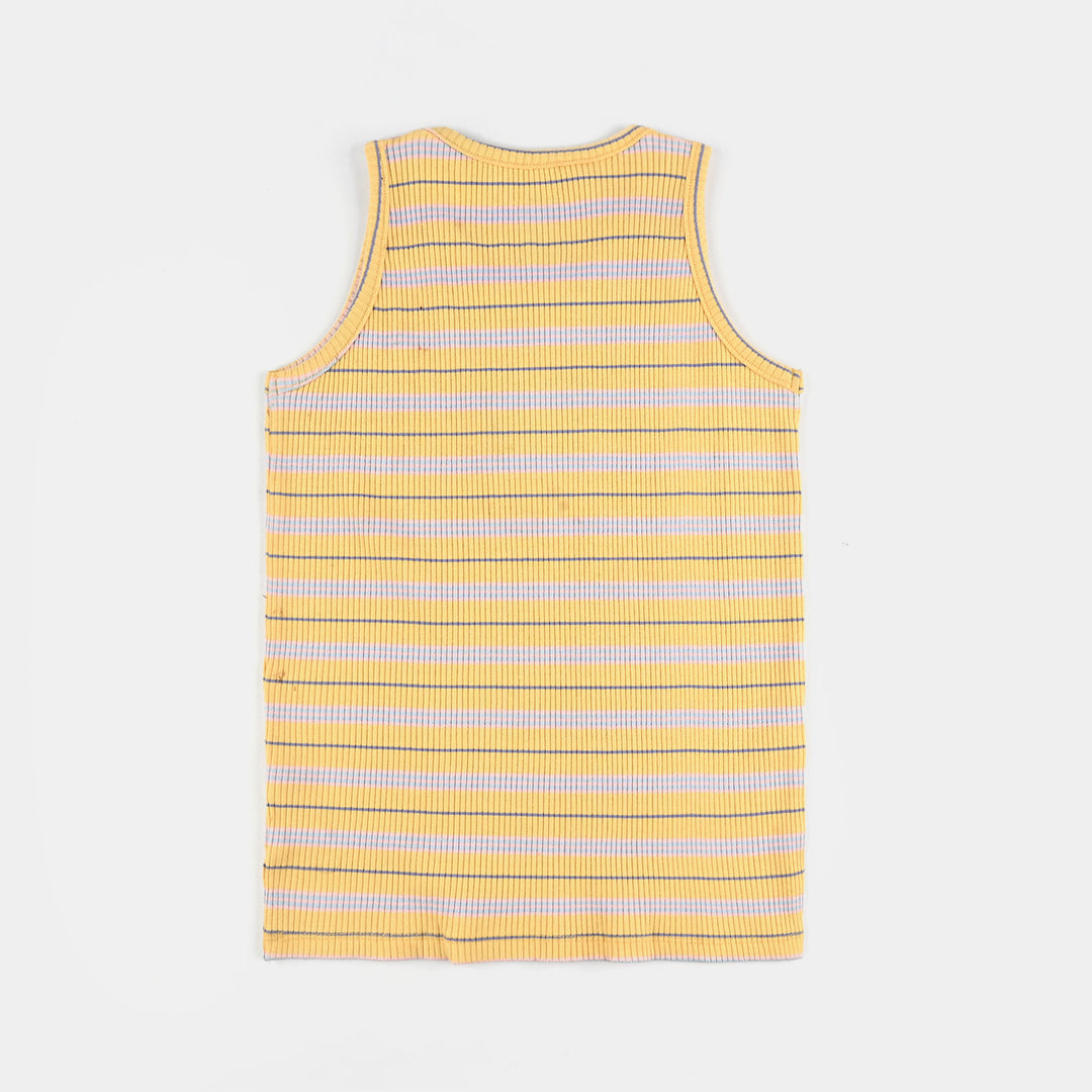 Girls 2x1 Rib Sando Stripes - Bloom