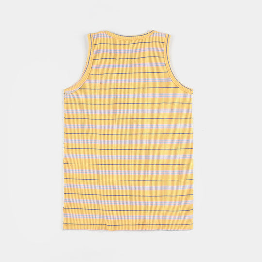 Girls 2x1 Rib Sando Stripes - Bloom