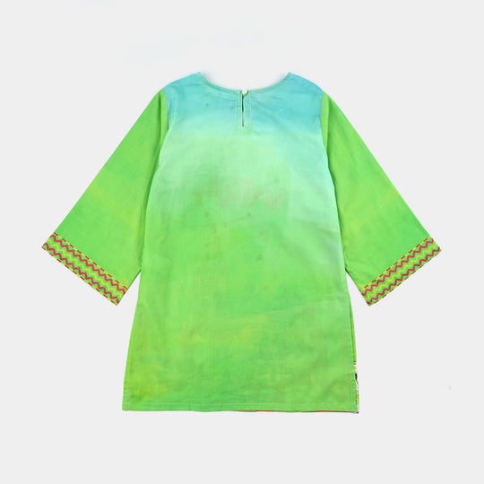 Girls Rang -E-Azadi Kurti – Green
