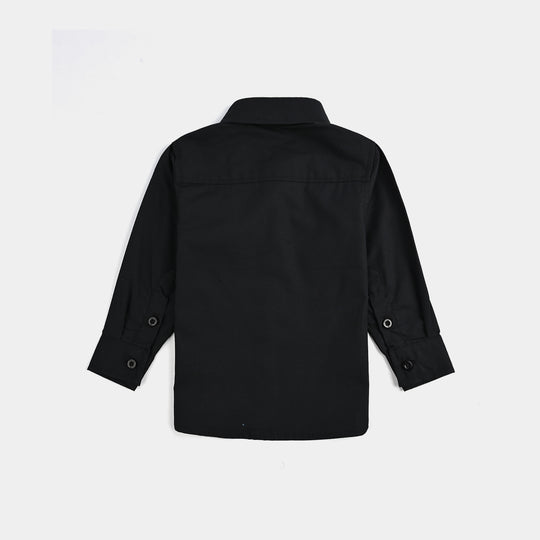 Infant Boys Cotton Shirt (Roar) - Black