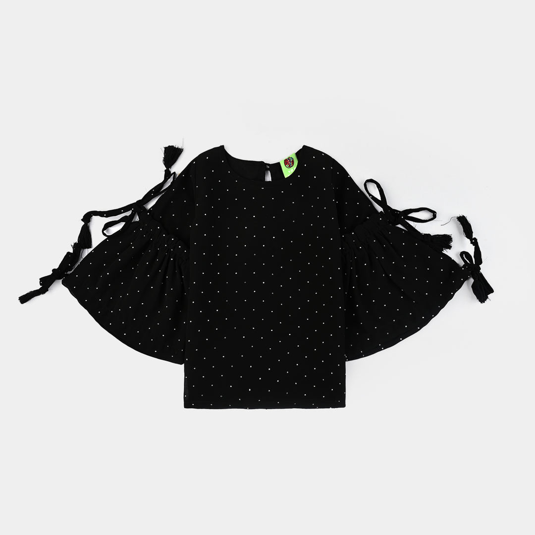 Infant Girls Georgette Casual Top Black Star Dust