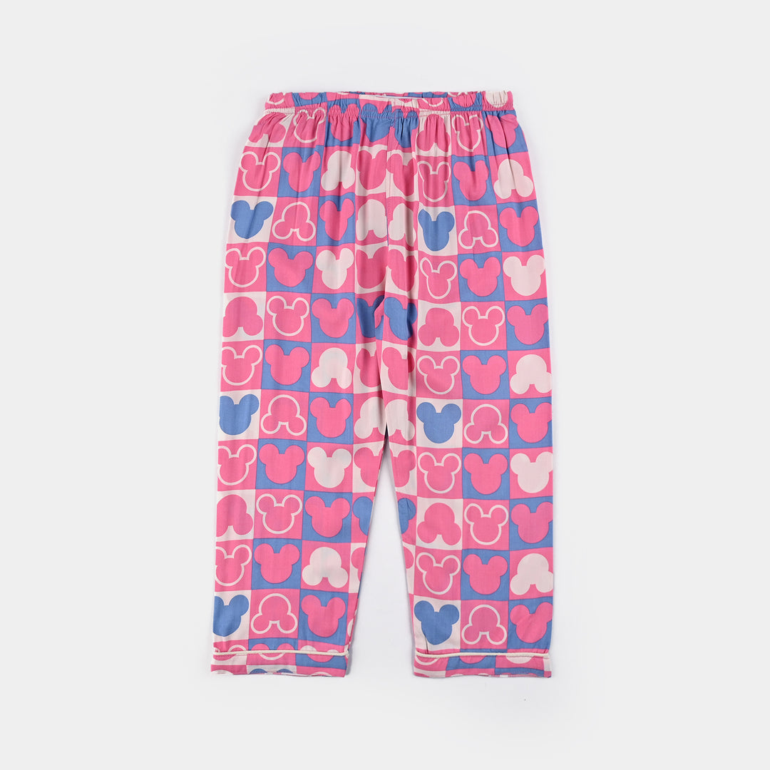 Girls Viscose Woven Night Suit- Multi