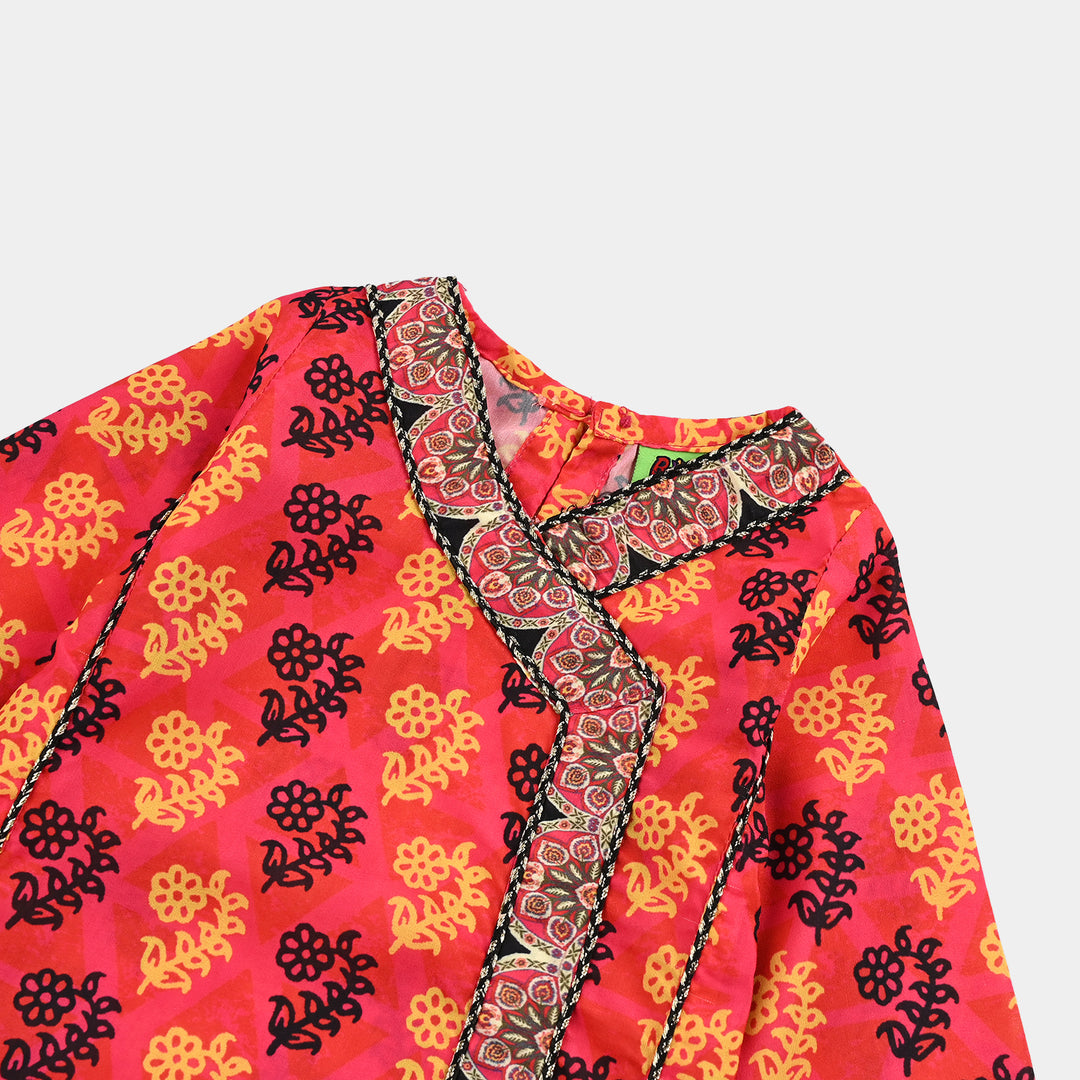Infant Girls poly cambric Printed 2Pcs-Multi