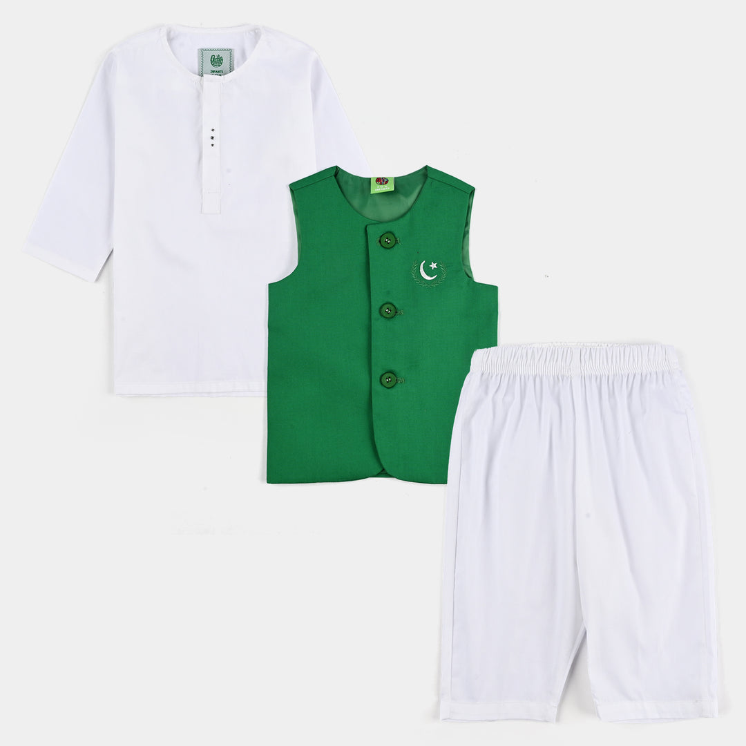 Infant Boys (Azadi) 3 Piece Suit – White
