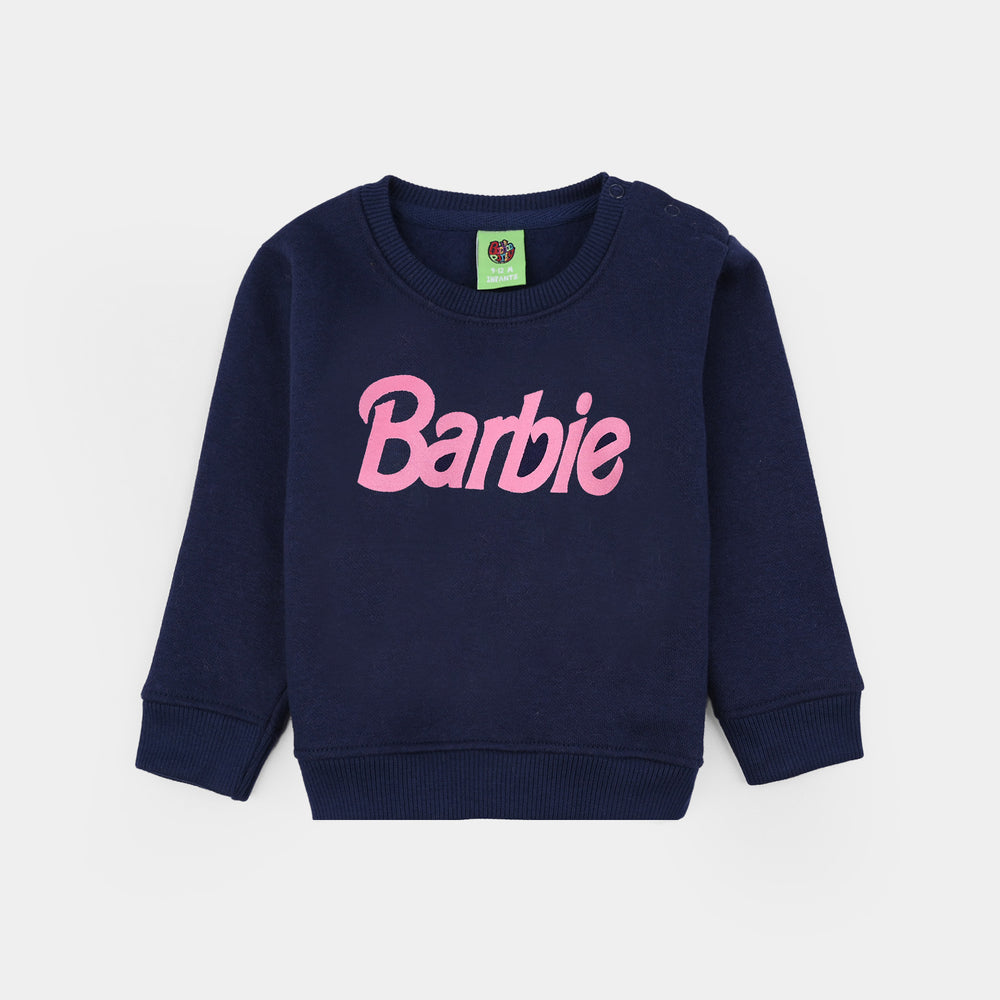 Infant Girls Fleece Sweatshirt-NAVY