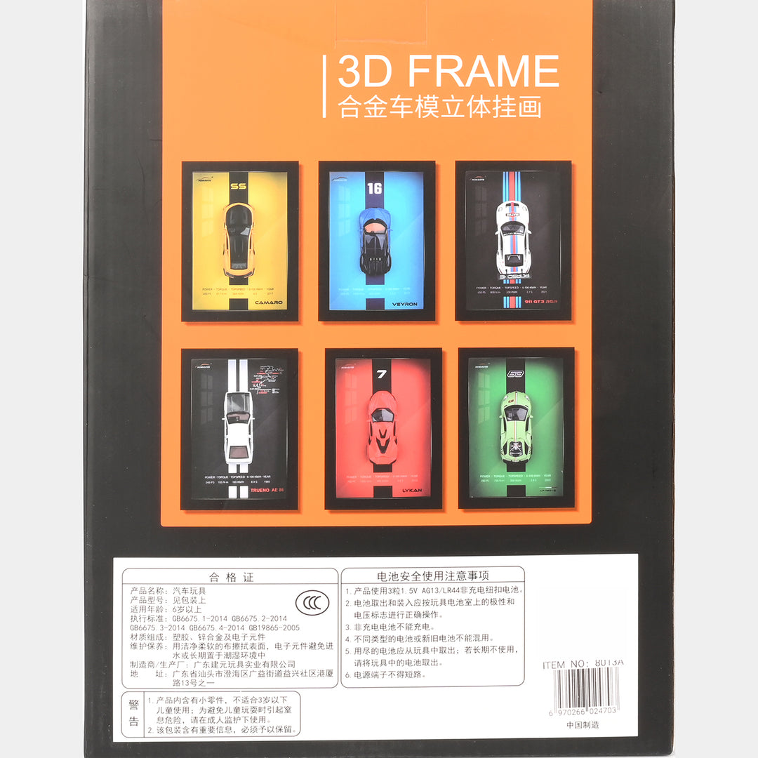 3D Framed Die Cast Model Car