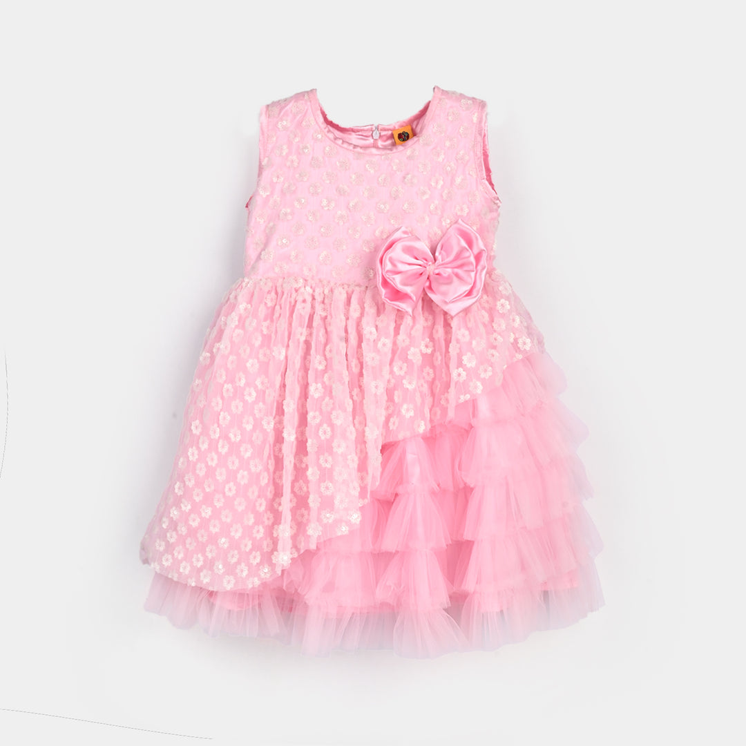 Girls Sequence Fancy Frock-Wonder - Light Pink