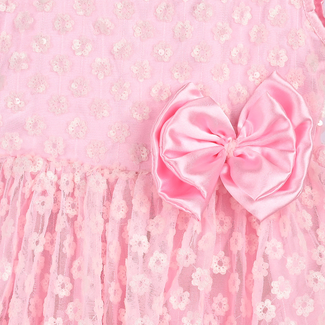 Girls Sequence Fancy Frock-Wonder - Light Pink