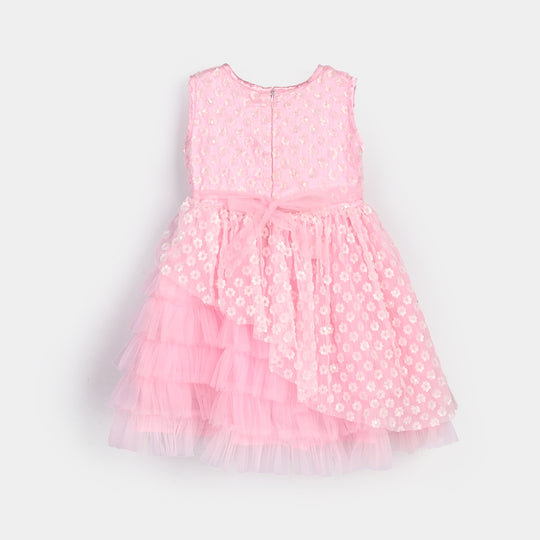 Girls Sequence Fancy Frock-Wonder - Light Pink