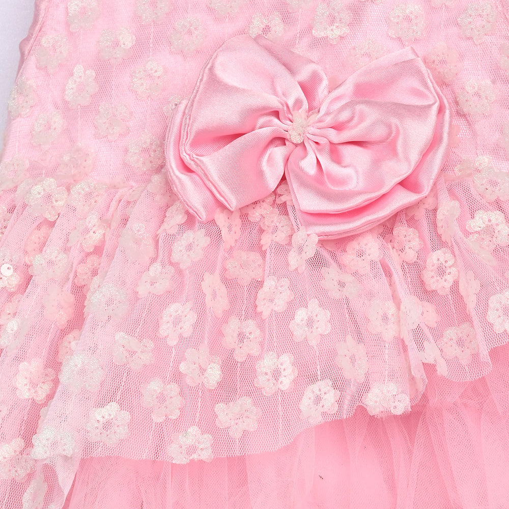 Infant Girls Sequence Fancy Frock - Light Pink