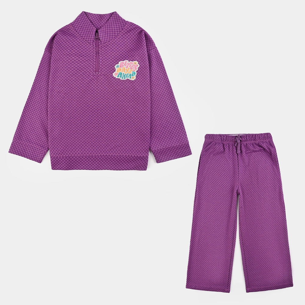 Girls Jacquard 2 Piece BETTER DAYS-Purple