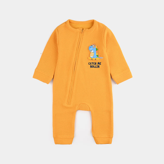 Infant Boys Jacquard Romper - Yellow