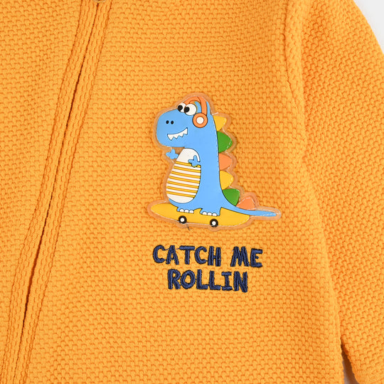 Infant Boys Jacquard Romper - Yellow