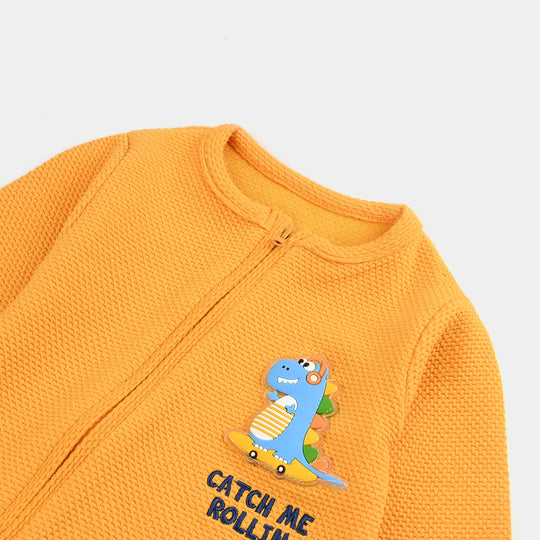 Infant Boys Jacquard Romper - Yellow
