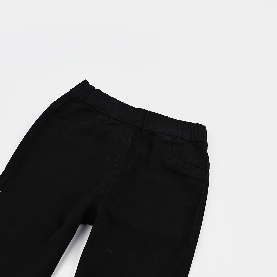 Girls Denim Stretch Jeggings Basic - BLACK
