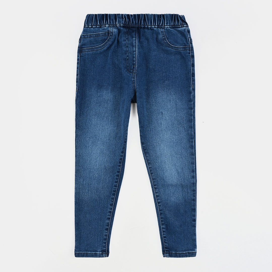 Girls Denim Stretch Jeggings Basic - Mid Blue