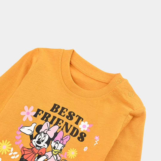 Infant Girls Jersey/Terry T-Shirt (BEST FRIENDS) - Yellow