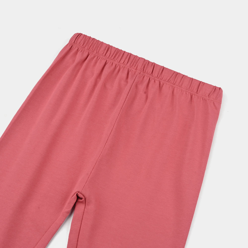 Girls Jersey/Terry Tights - Rose Pink