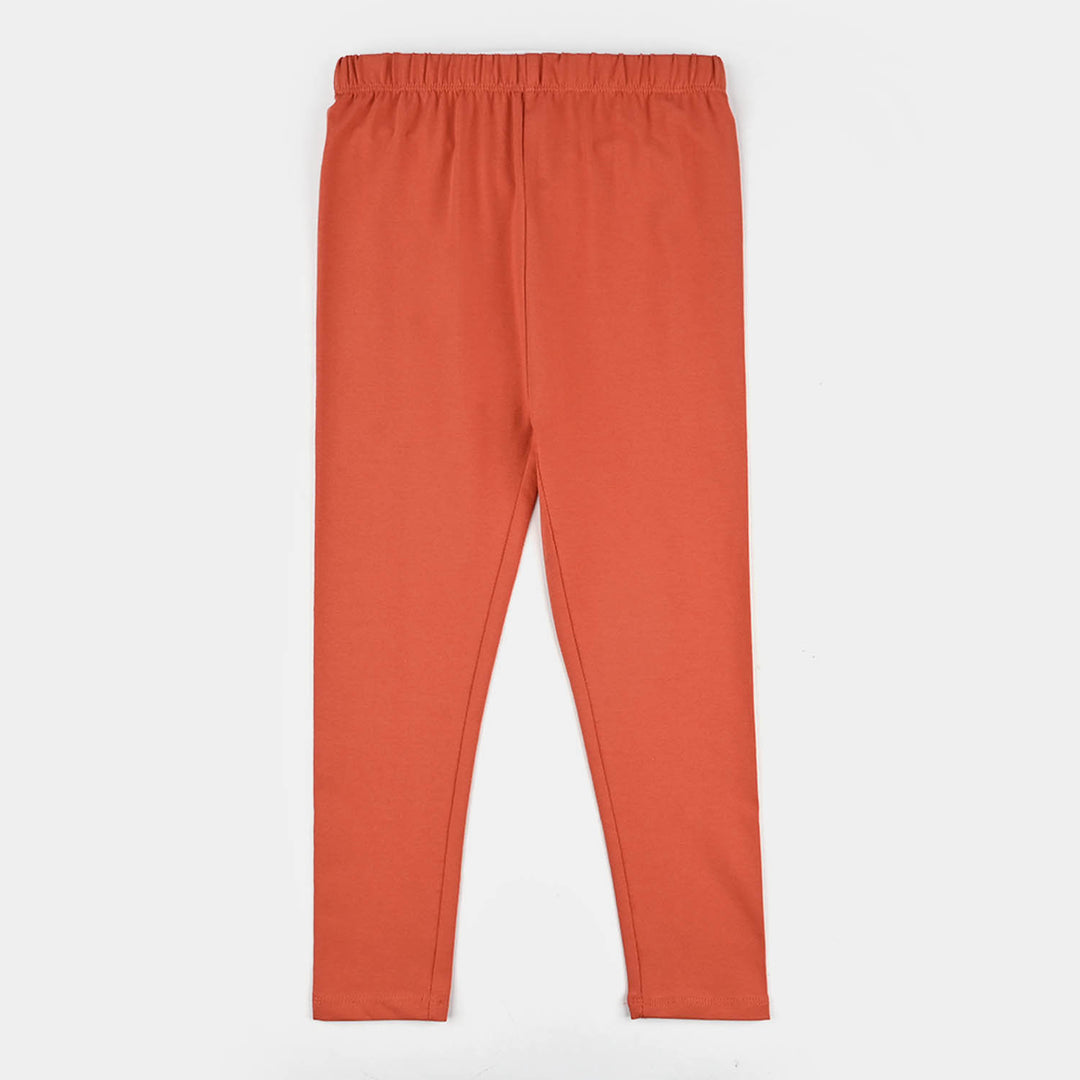 Girls Jersey/Terry Tights Orange-Burn Orange