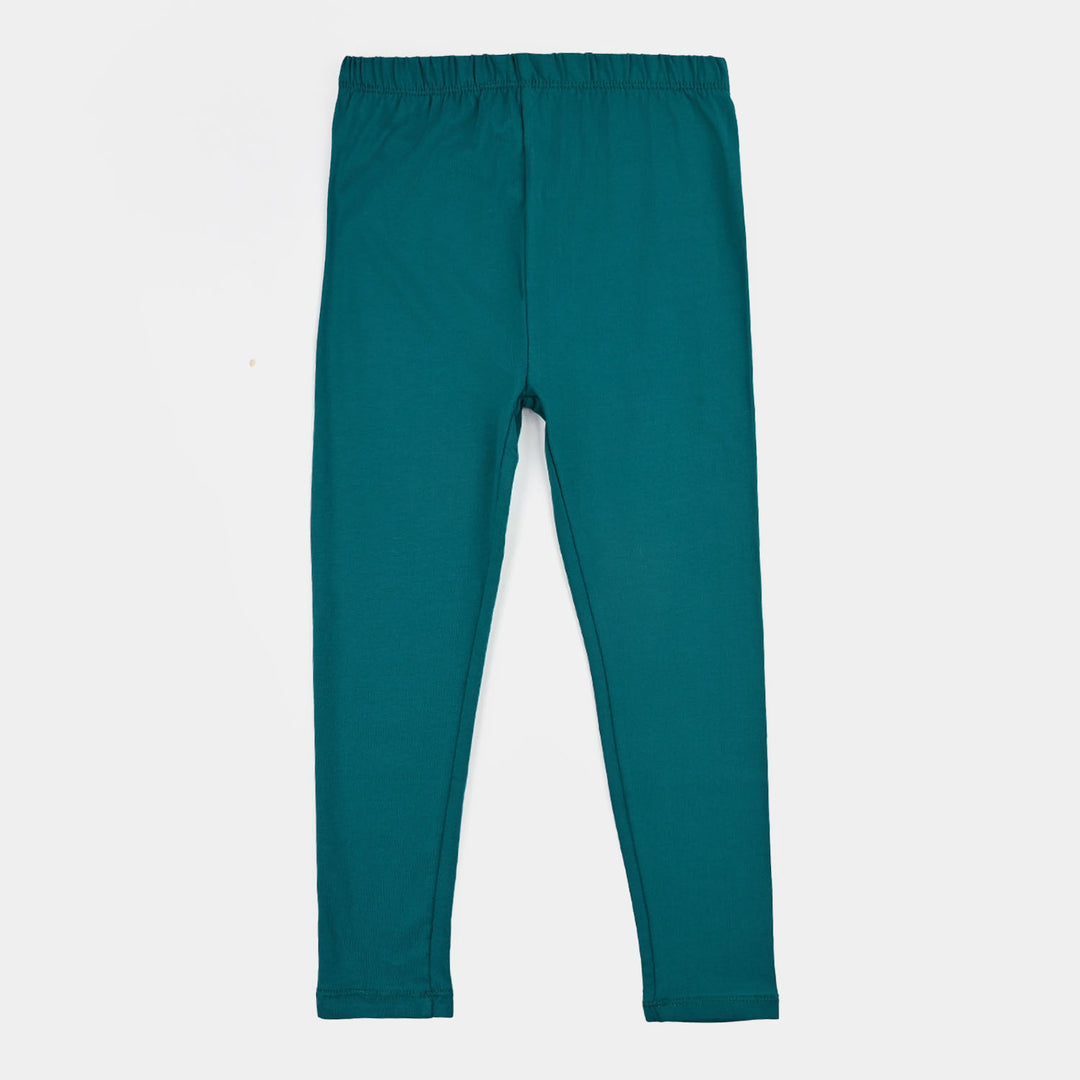 Girls Jersey/Terry Tights - Green