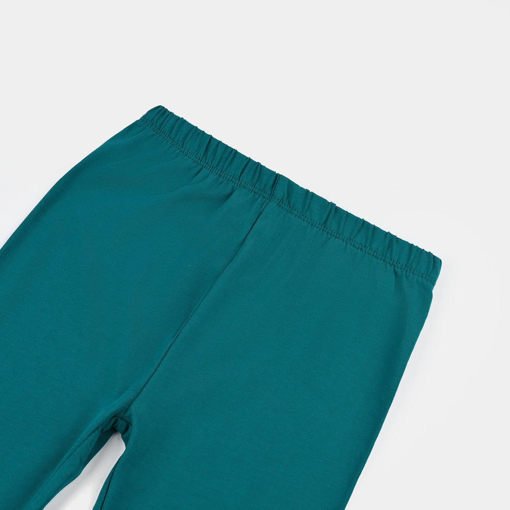 Girls Jersey/Terry Tights - Green