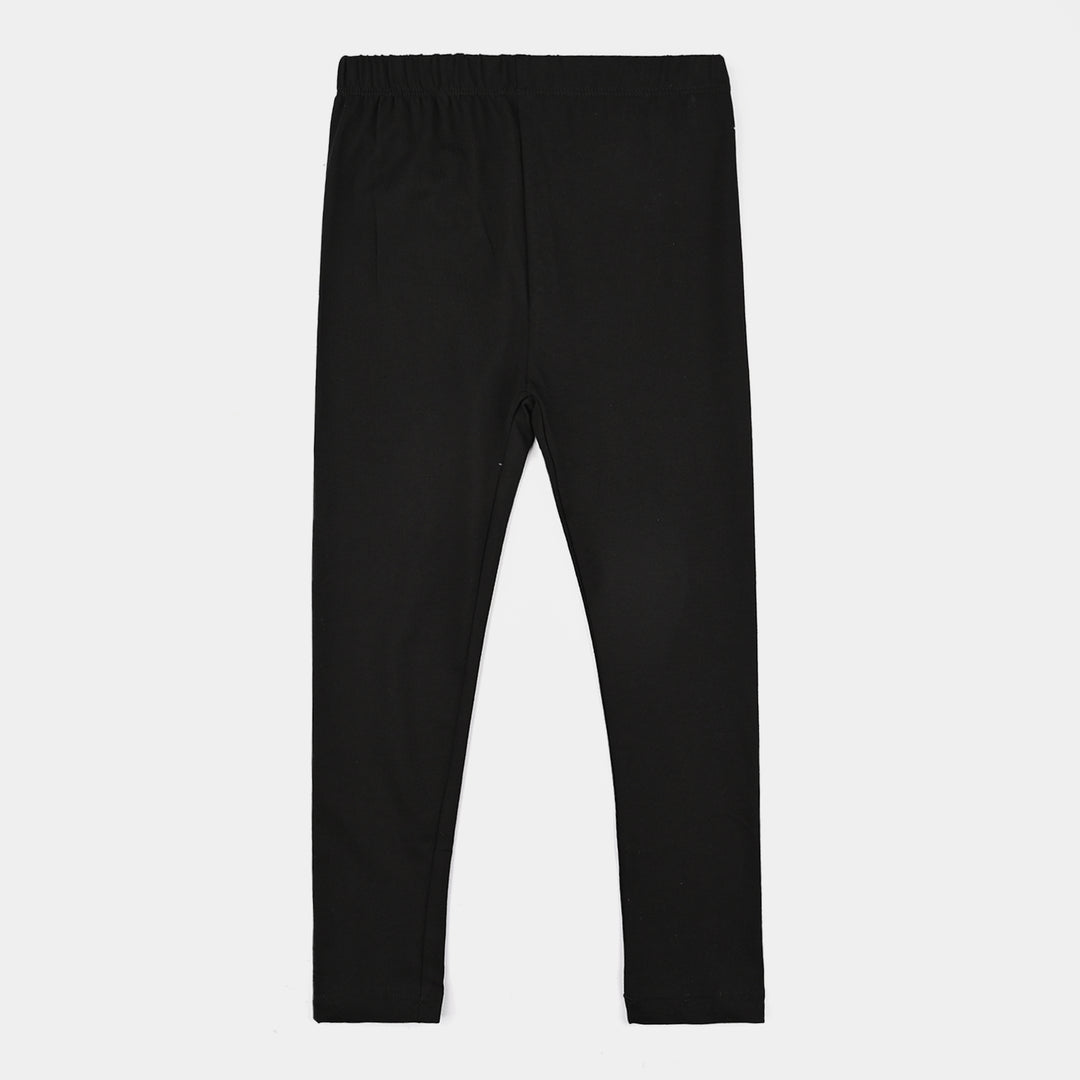 Girls Jersey/Terry Tights - Black
