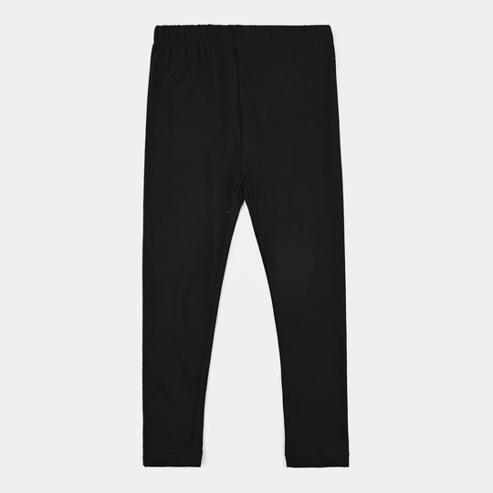 Girls Jersey/Terry Tights - Black