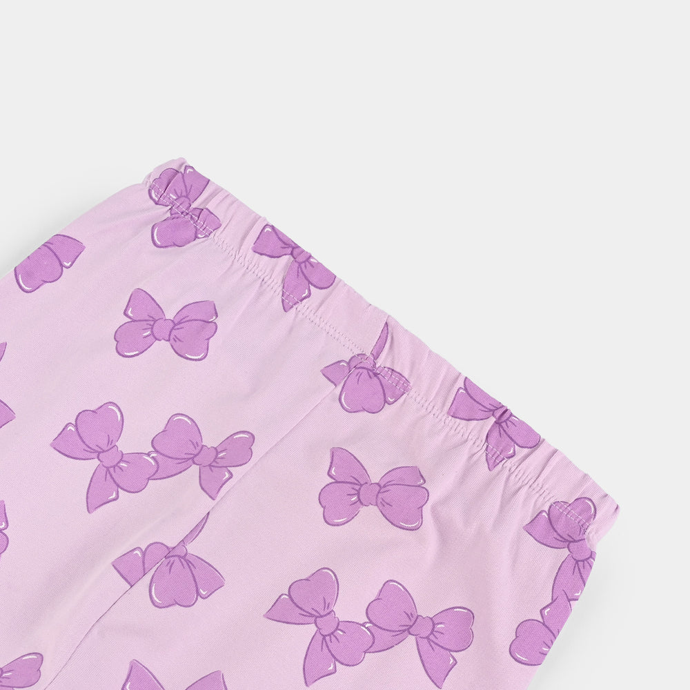 Girls Jersey/Terry Printed Tights - BOW