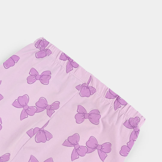 Girls Jersey/Terry Printed Tights - BOW