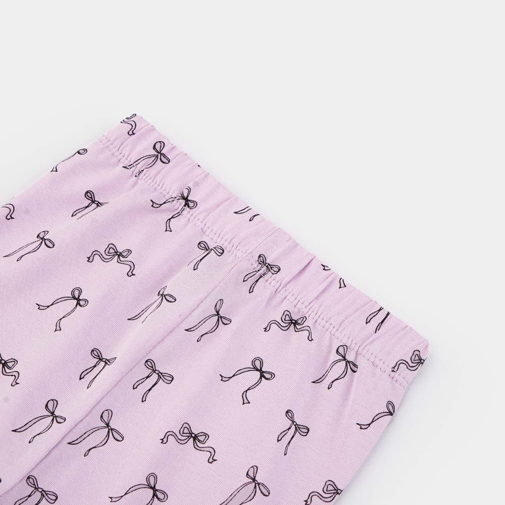 Infant Girls Jersey/Terry Printed Tights Bows