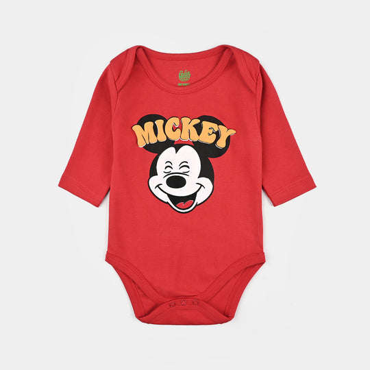 Infant Boys Cotton Interlock Basic Romper Character - Red