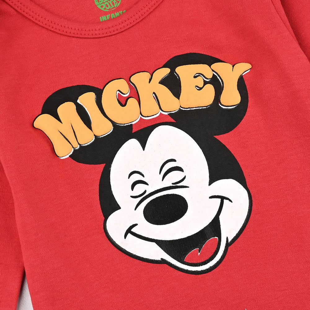 Infant Boys Cotton Interlock Basic Romper Character - Red
