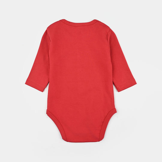 Infant Boys Cotton Interlock Basic Romper Character - Red