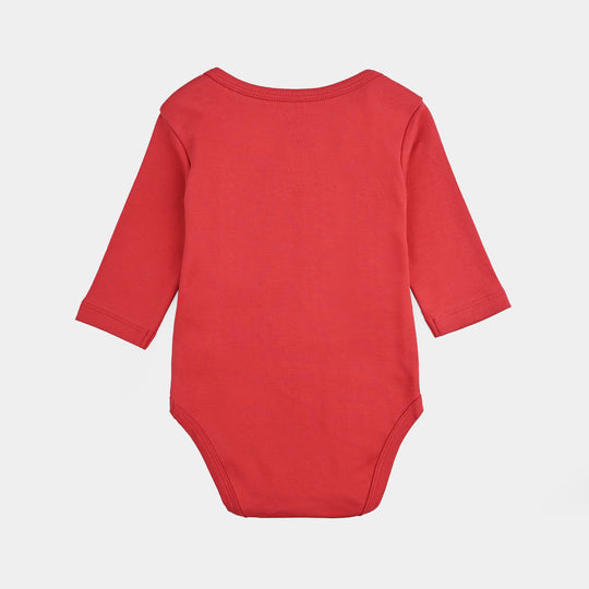 Infant Unisex Cotton Interlock Romper (DADDY IS MY HERO) - Red