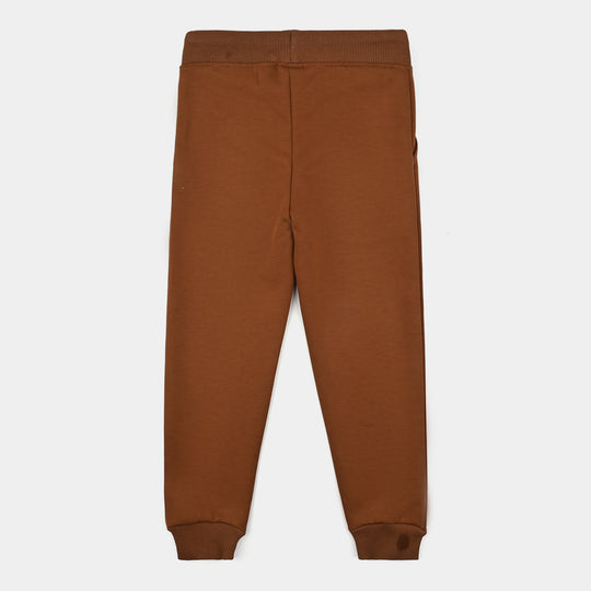 Boys Microfiber Interlock Pajama ATHLETIC-BROWN