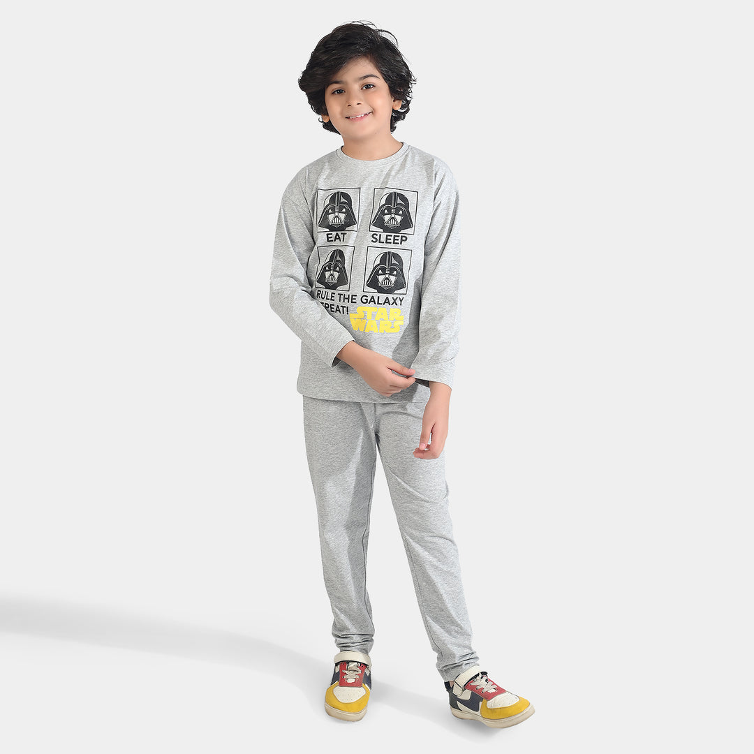 Boys Poly Cotton Jersey Night Wear - GREY