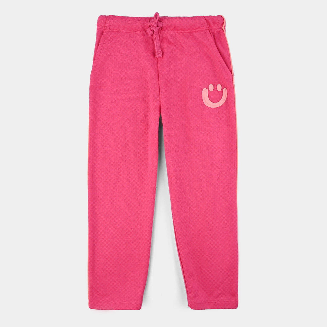 Girls Jacquard Pajama (Smiley) - Pink